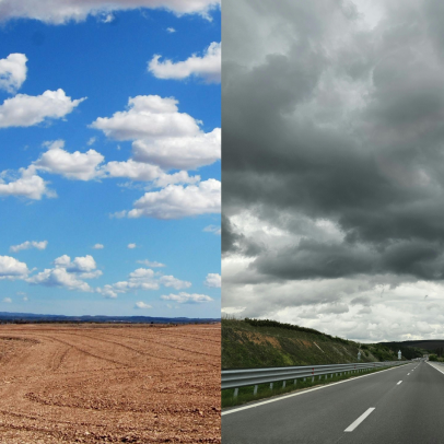 happy and angry clouds